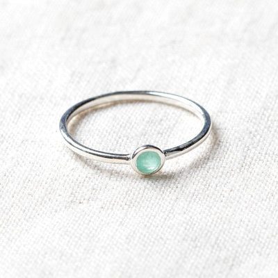 Emerald Silver Ring by Tiny Rituals