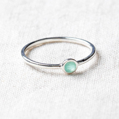 Emerald Silver Ring by Tiny Rituals