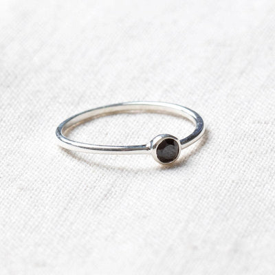 Black Tourmaline Silver Ring by Tiny Rituals