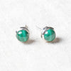 Malachite Silver Stud Earrings by Tiny Rituals