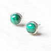 Malachite Silver Stud Earrings by Tiny Rituals
