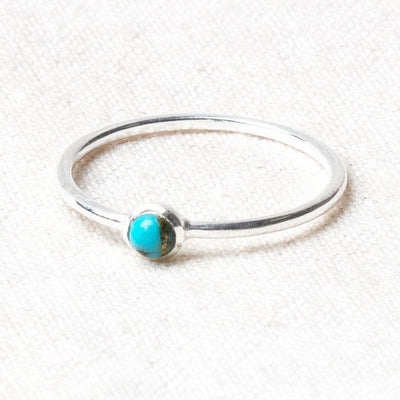Natural Turquoise Silver Ring by Tiny Rituals