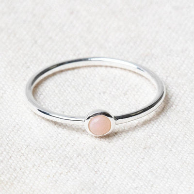 Pink Opal Silver Ring by Tiny Rituals
