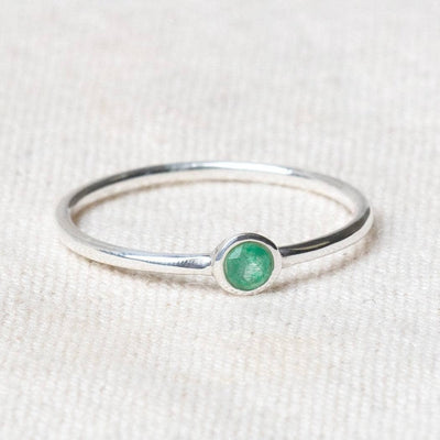 Green Jade Silver Ring by Tiny Rituals