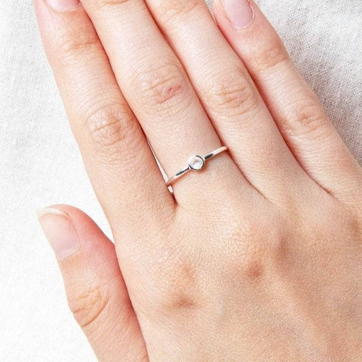 Herkimer Diamond Silver Ring by Tiny Rituals
