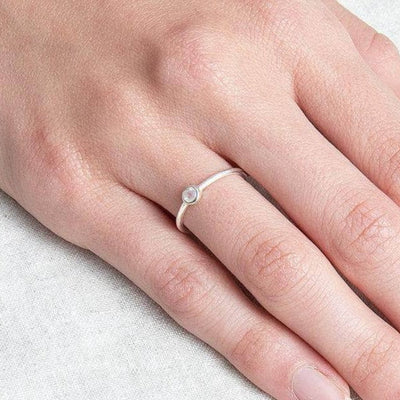 Rainbow Moonstone Silver Ring by Tiny Rituals