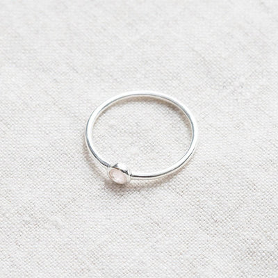 Rose Quartz Silver Ring by Tiny Rituals