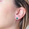 Malachite Silver Stud Earrings by Tiny Rituals