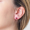 Ruby Silver Stud Earrings by Tiny Rituals