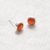 Carnelian Silver Stud Earrings by Tiny Rituals