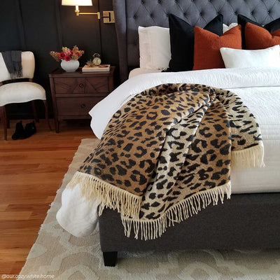 African Leopard Print Throw and Blanket by Thula Tula