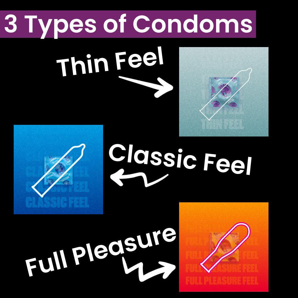 Trojan 'All The Feels' Condom Sampler (3 Types of Condoms) by Condomania