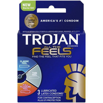 Trojan 'All The Feels' Condom Sampler (3 Types of Condoms) by Condomania.com