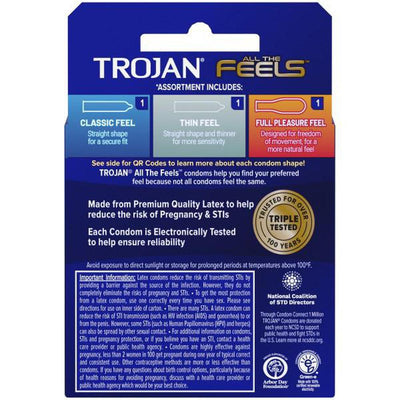 Trojan 'All The Feels' Condom Sampler (3 Types of Condoms) by Condomania.com