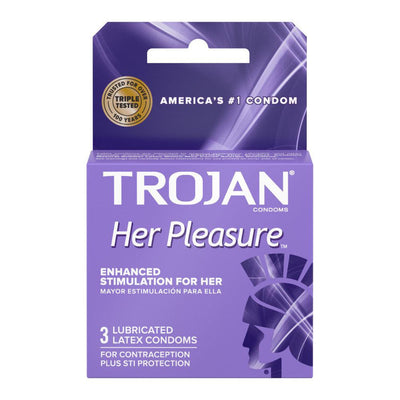 Trojan Her Pleasure Sensations Ribbed Condoms by Condomania.com