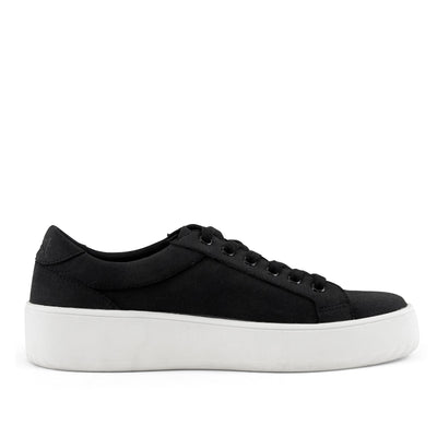 Women's Venice Micro Suede Lace Up Sneaker Black by Nest Shoes