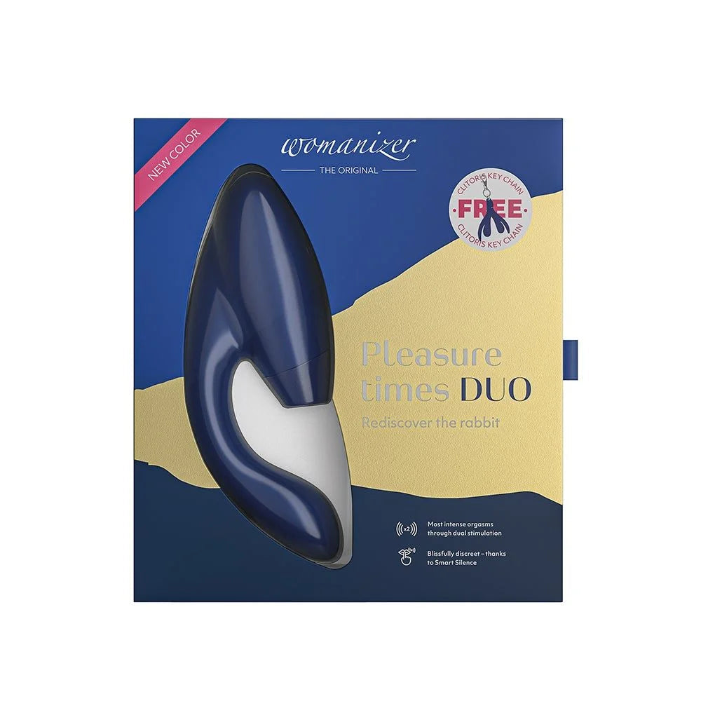 Womanizer Duo Rabbit Air Pulse Vibrator (Blueberry) by Condomania.com