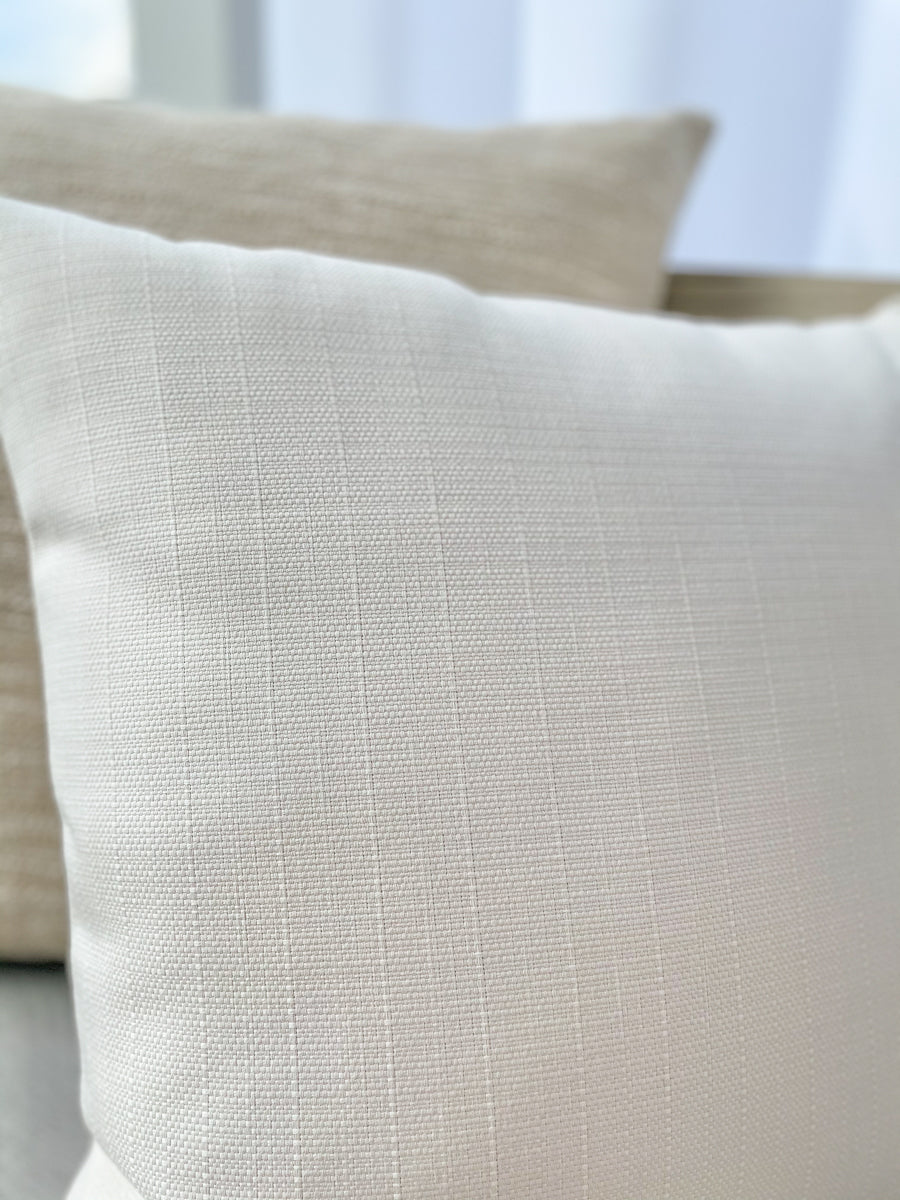 Summer Classic White Indoor and Outdoor Pillow by Anaya