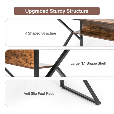 B Design Computer Desk with Bookshelf by Plugsus Home Furniture