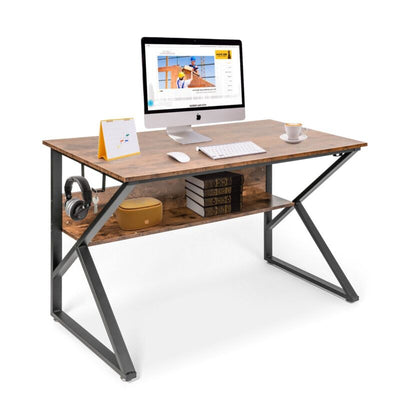 B Design Computer Desk with Bookshelf by Plugsus Home Furniture