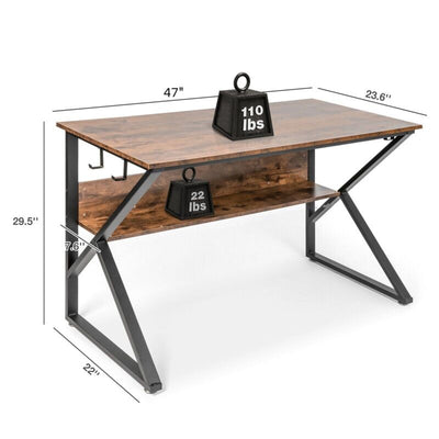B Design Computer Desk with Bookshelf by Plugsus Home Furniture