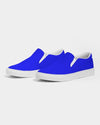 Casual Sneakers, Royal Blue Low Top Canvas Slip-On Sports Shoes by inQue.Style