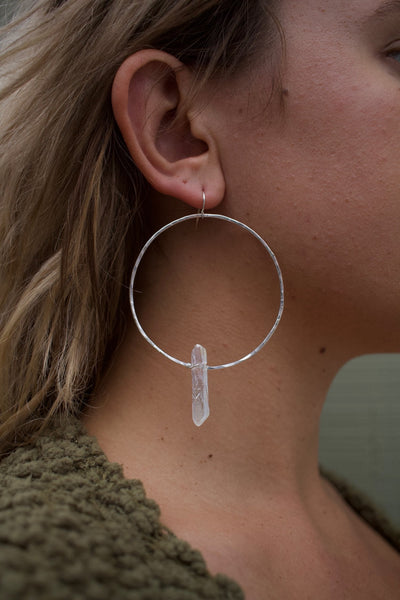 Crystal Quartz Chakra Hoops by Toasted Jewelry