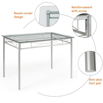 Dining Set Glass Table 5 Pieces