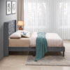Upholstered Queen Bed with Wings Design by Blak Hom