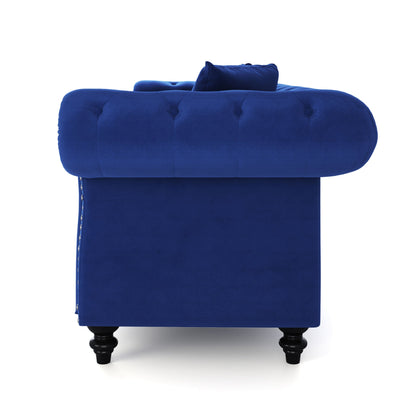 Tufted Velvet Upholstered 3-Seater Sofa
