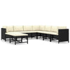 9 Piece Garden Lounge Set with Cushions Poly Rattan (Black)