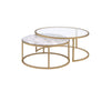 Set of 2 Shanish Nesting Table in Faux Marble & Gold
