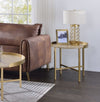 Mithea End Table, Oak Tabletop & Gold Finish
