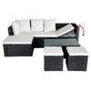 4 Piece Garden Lounge Set with Cushions Poly Rattan (Black)