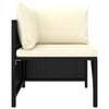 9 Piece Garden Lounge Set with Cushions Poly Rattan (Black)