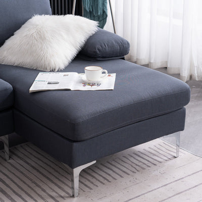 U-Shape Fabric Modular Sofa Dark Gray