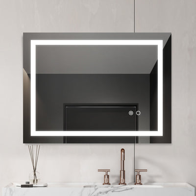 Anti-Fog Dimmable Touch Button LED Bathroom Mirror