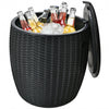 9.5 Gallon 4-in-1 Patio Rattan Cool Bar Cocktail Table