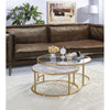 Set of 2 Shanish Nesting Table in Faux Marble & Gold