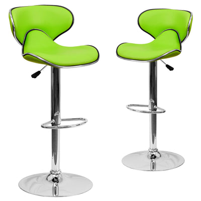 2  Mid-Back Vinyl Adjustable Barstool by Blak Hom