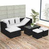 4 Piece Garden Lounge Set with Cushions Poly Rattan (Black)