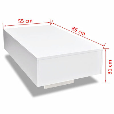 White Glossy Floating Coffee Table
