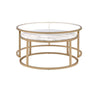 Set of 2 Shanish Nesting Table in Faux Marble & Gold