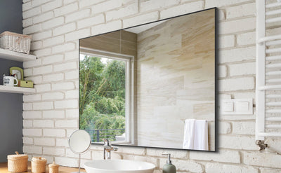 36" x 24" Modern Black Bathroom Mirror with Aluminum Frame by Blak Hom