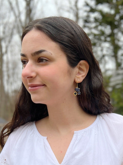 Raw Sapphire Cluster Earrings by Ash & Rose