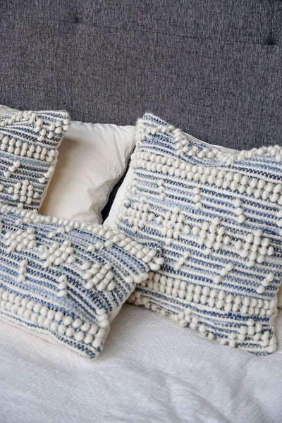 Handwoven Recycled Denim Pillow 14"x40" by Anaya