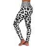 High Waisted Yoga Leggings, Black And White Leopard Style Pants by inQue.Style