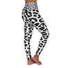 High Waisted Yoga Leggings, Black And White Leopard Style Pants by inQue.Style
