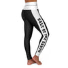 High Waisted Yoga Leggings, Black And White Salt Of The Earth Beating Heart Sports Pants by inQue.Style
