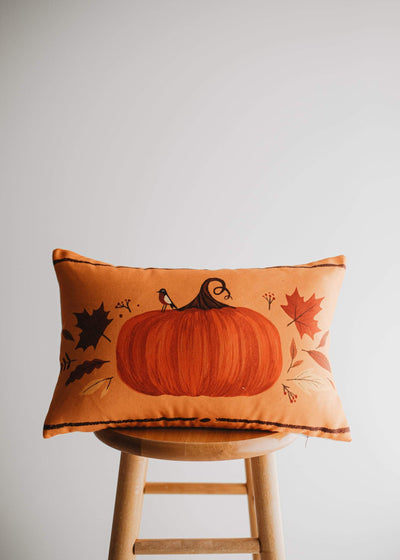 Primitive Pumpkin Lumbar Pillow Cover | 18x12